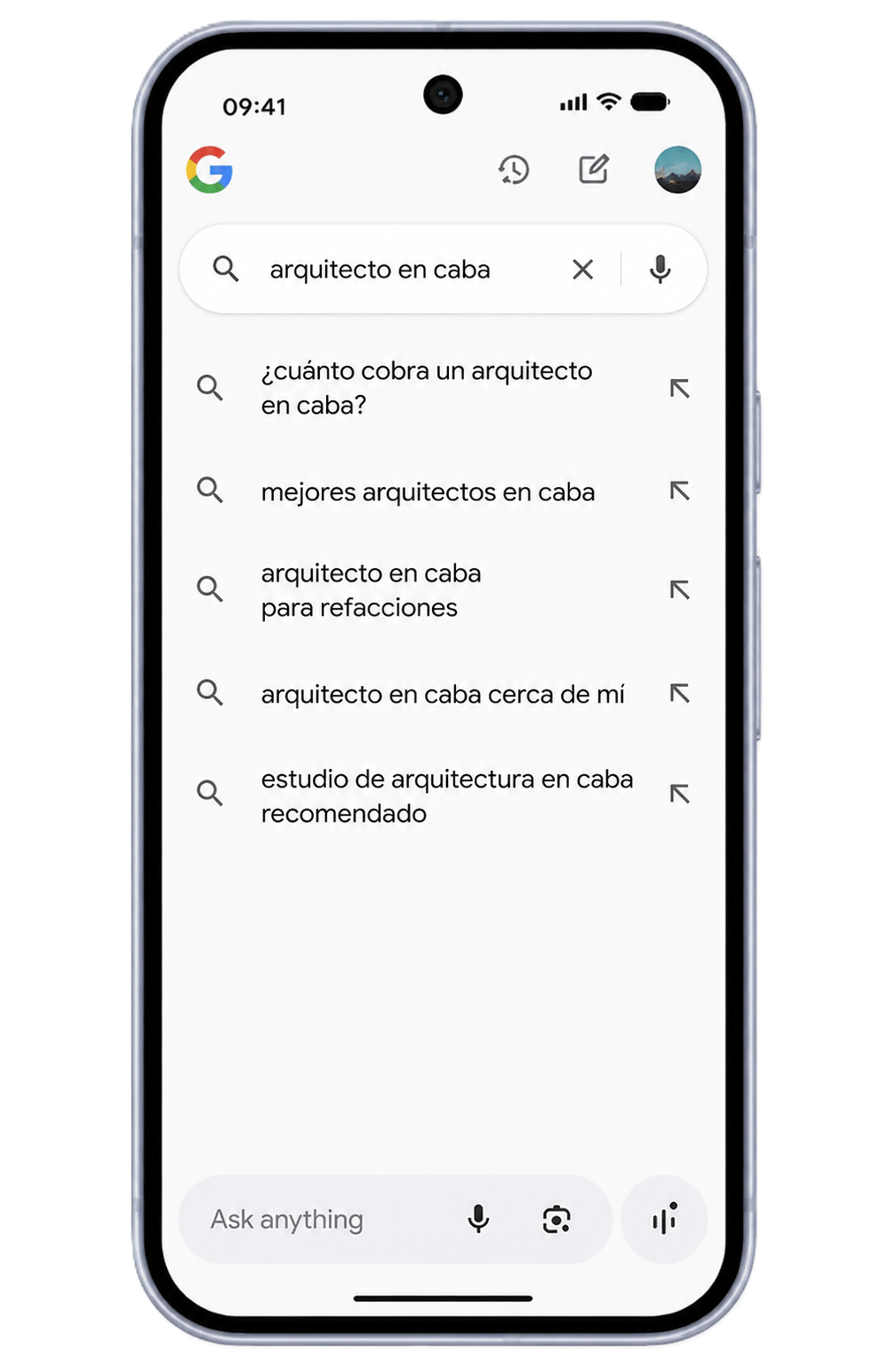 Búsqueda de Google en mobile
